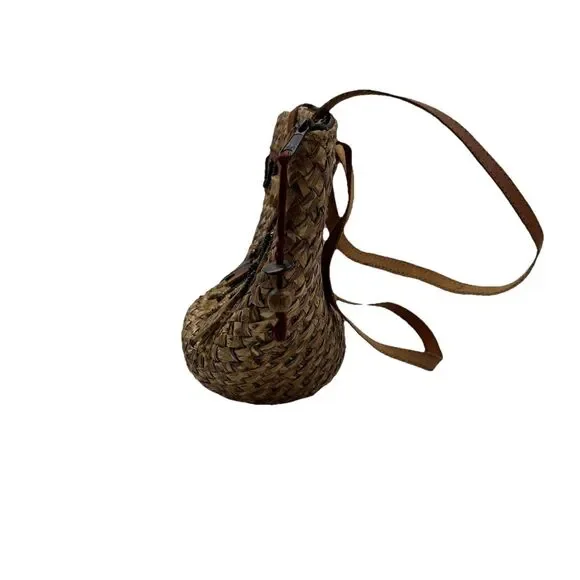 African Style Wicker Hand Bag Purse - With Animal Decor - Picture 2 of 9